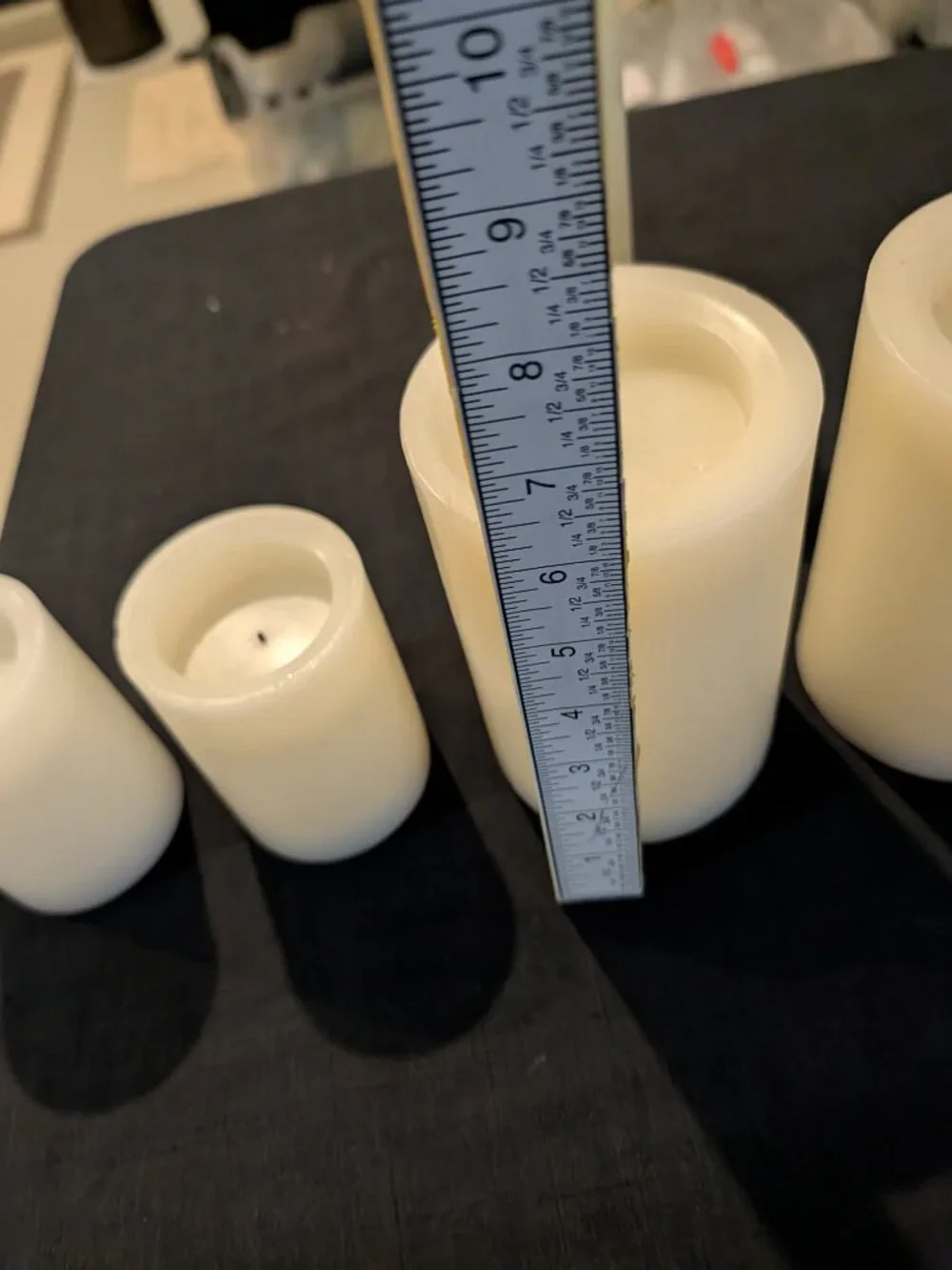 Real Wax Flameless LED Candle Lot - Varying Sizes, Amber Flicker Glow (Set of 6